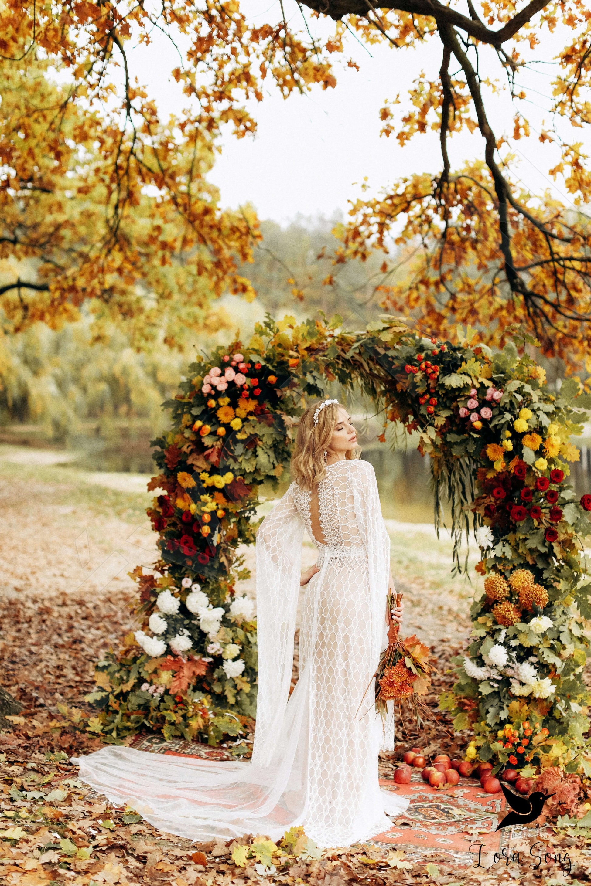 Brigid A-line Jewel Milk Nude Wedding dress