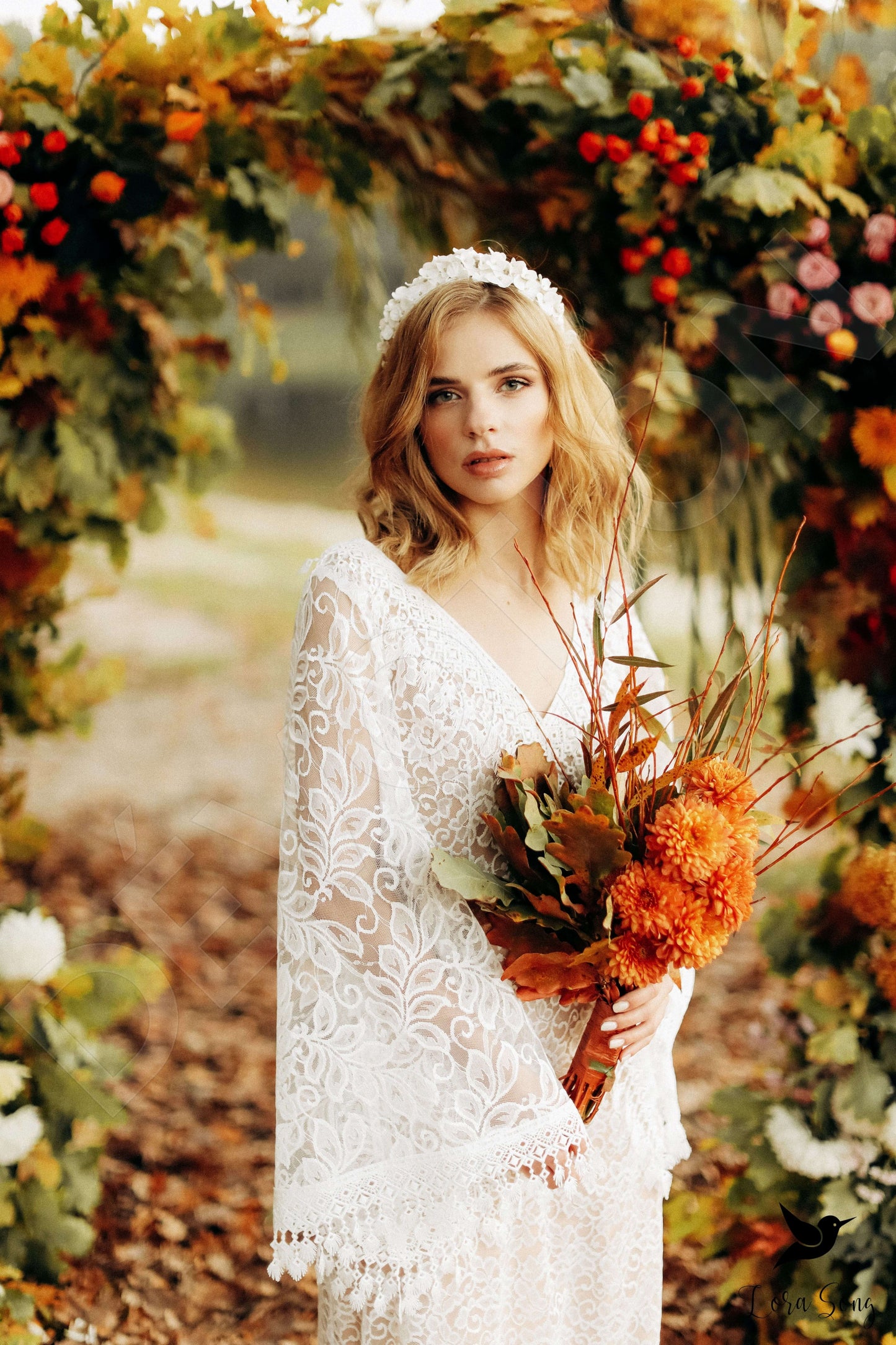 Heidi Full back A-line Long sleeve Wedding Dress 2