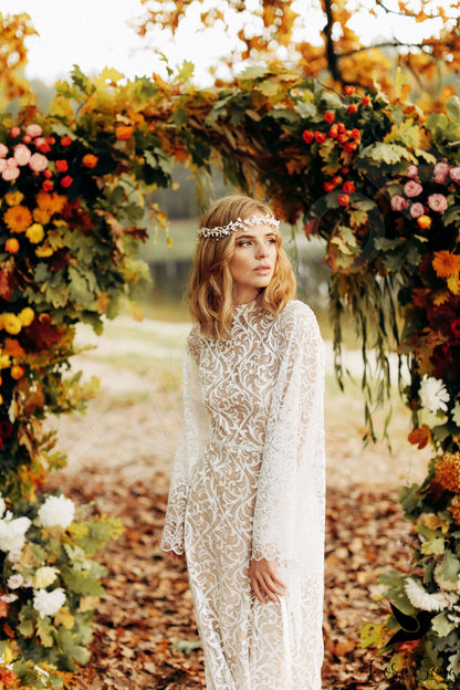 Dasia Open back A-line Long sleeve Wedding Dress 7