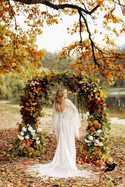 Dasia Open back A-line Long sleeve Wedding Dress 10