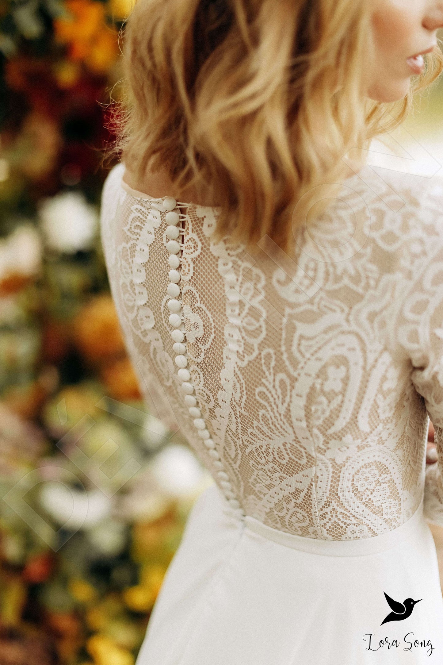 Avery Full back A-line Long sleeve Wedding Dress 7