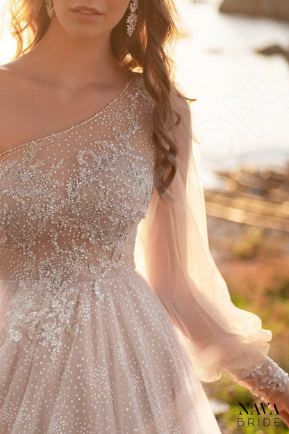 Joel Open back A-line One sleeve Wedding Dress 6
