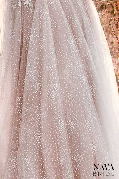 Joel Open back A-line One sleeve Wedding Dress 7