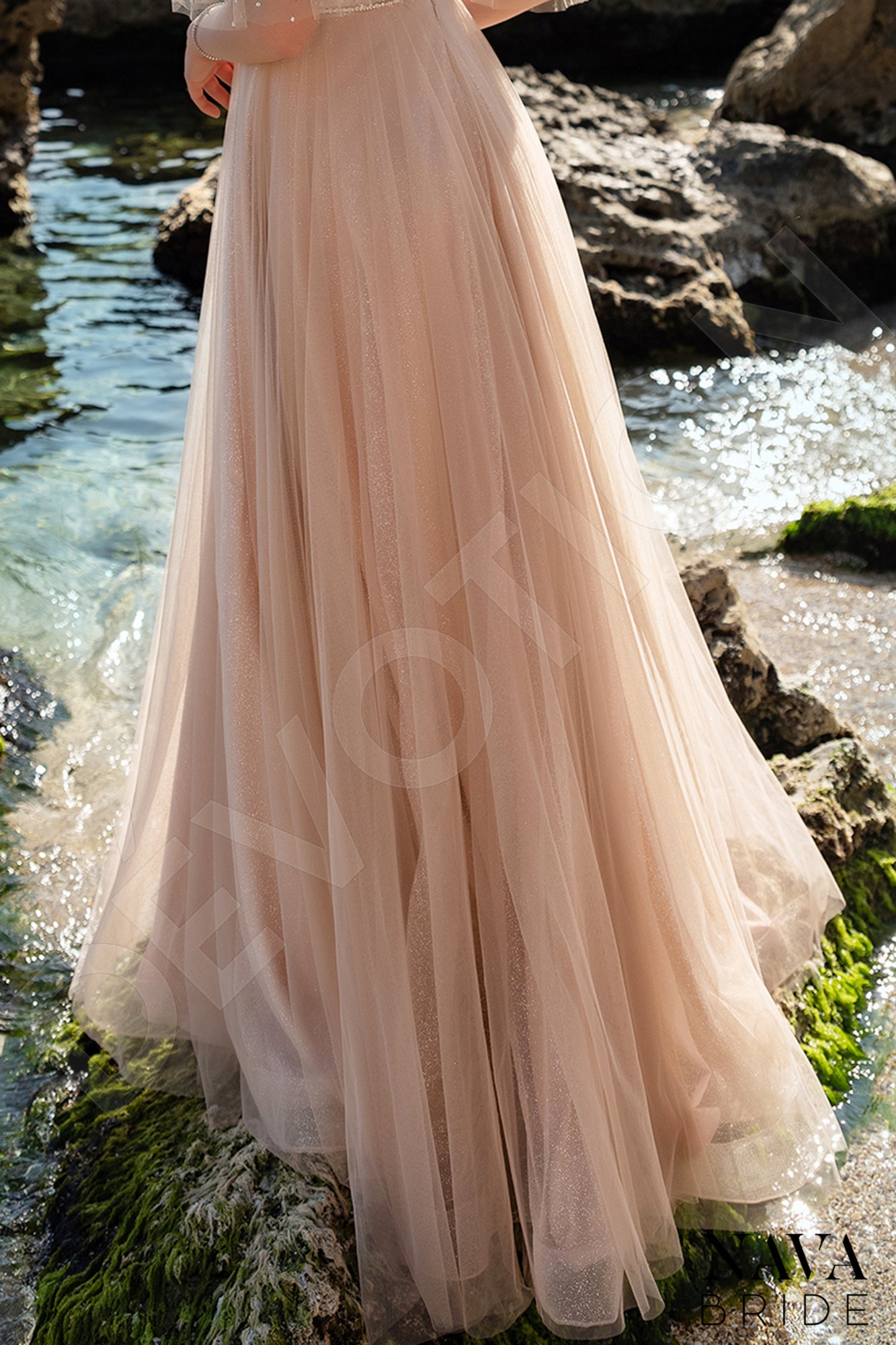 Marsella A-line Illusion Nude Wedding dress