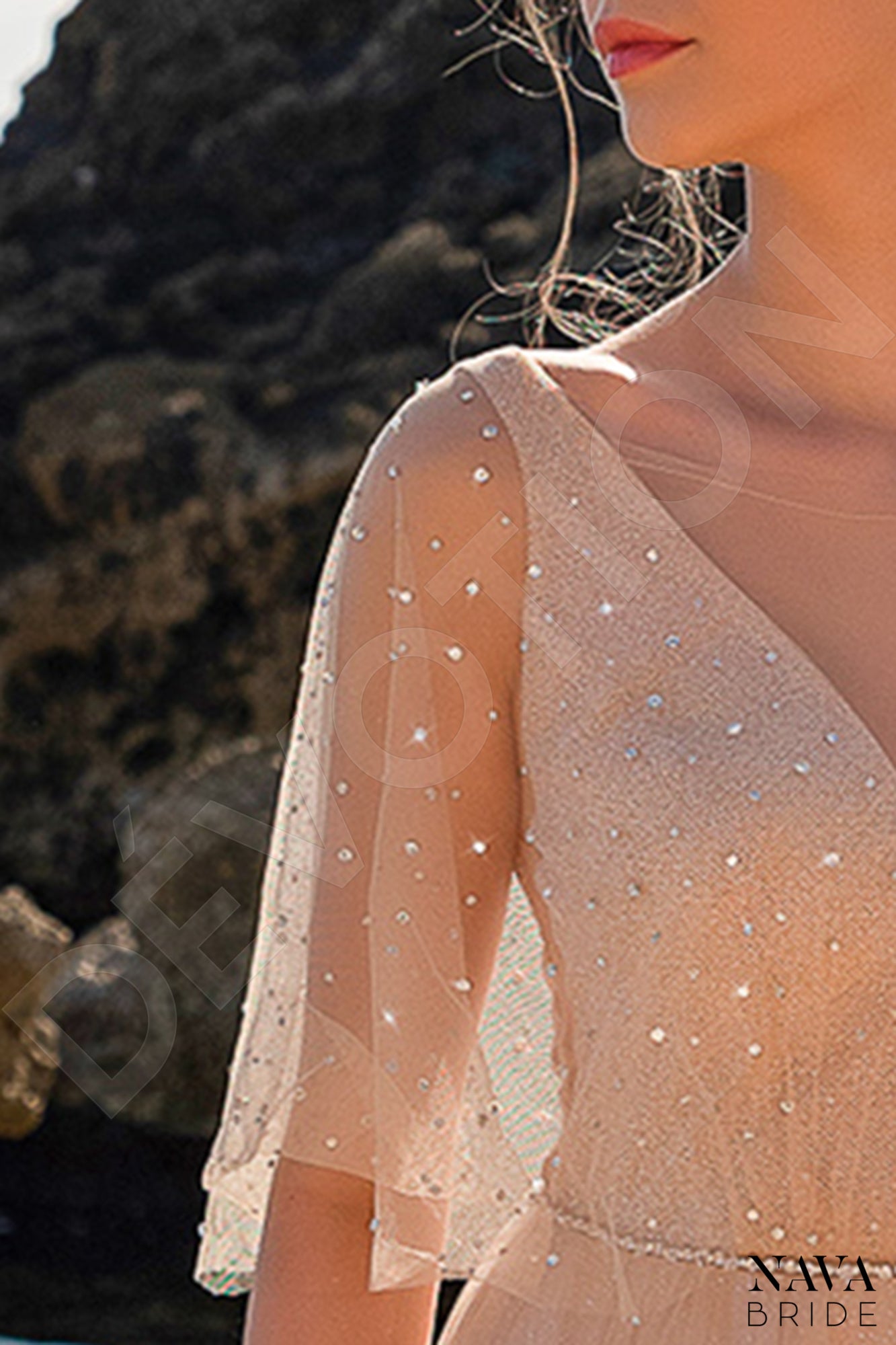 Marsella A-line Illusion Nude Wedding dress