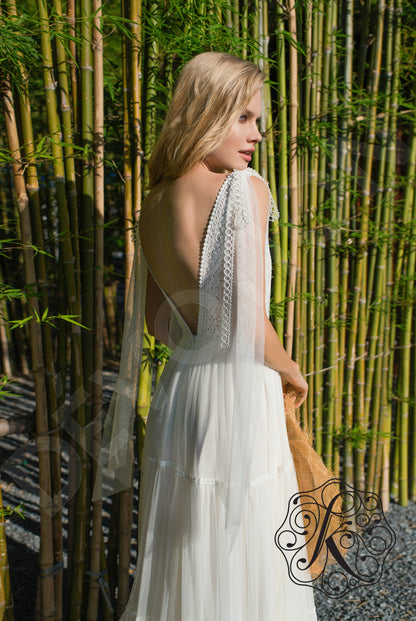 Angelica Open back A-line Sleeveless Wedding Dress 4