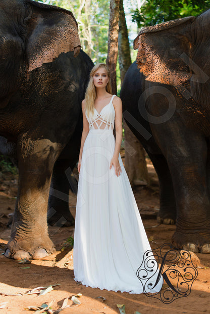 Asfea Open back A-line Straps Wedding Dress 6