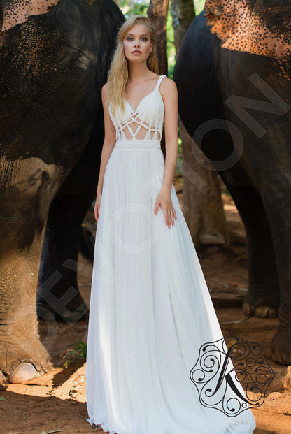 Asfea Open back A-line Straps Wedding Dress 8