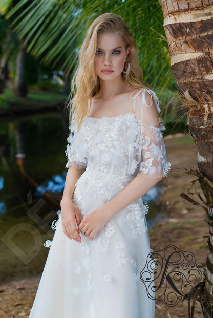 Dafna Open back A-line Half sleeve Wedding Dress 2