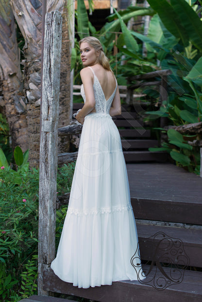 Eos Open back A-line Straps Wedding Dress Back
