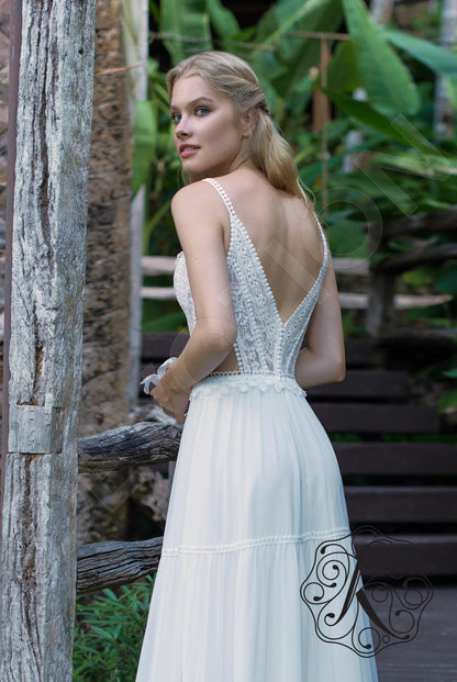 Eos Open back A-line Straps Wedding Dress 3