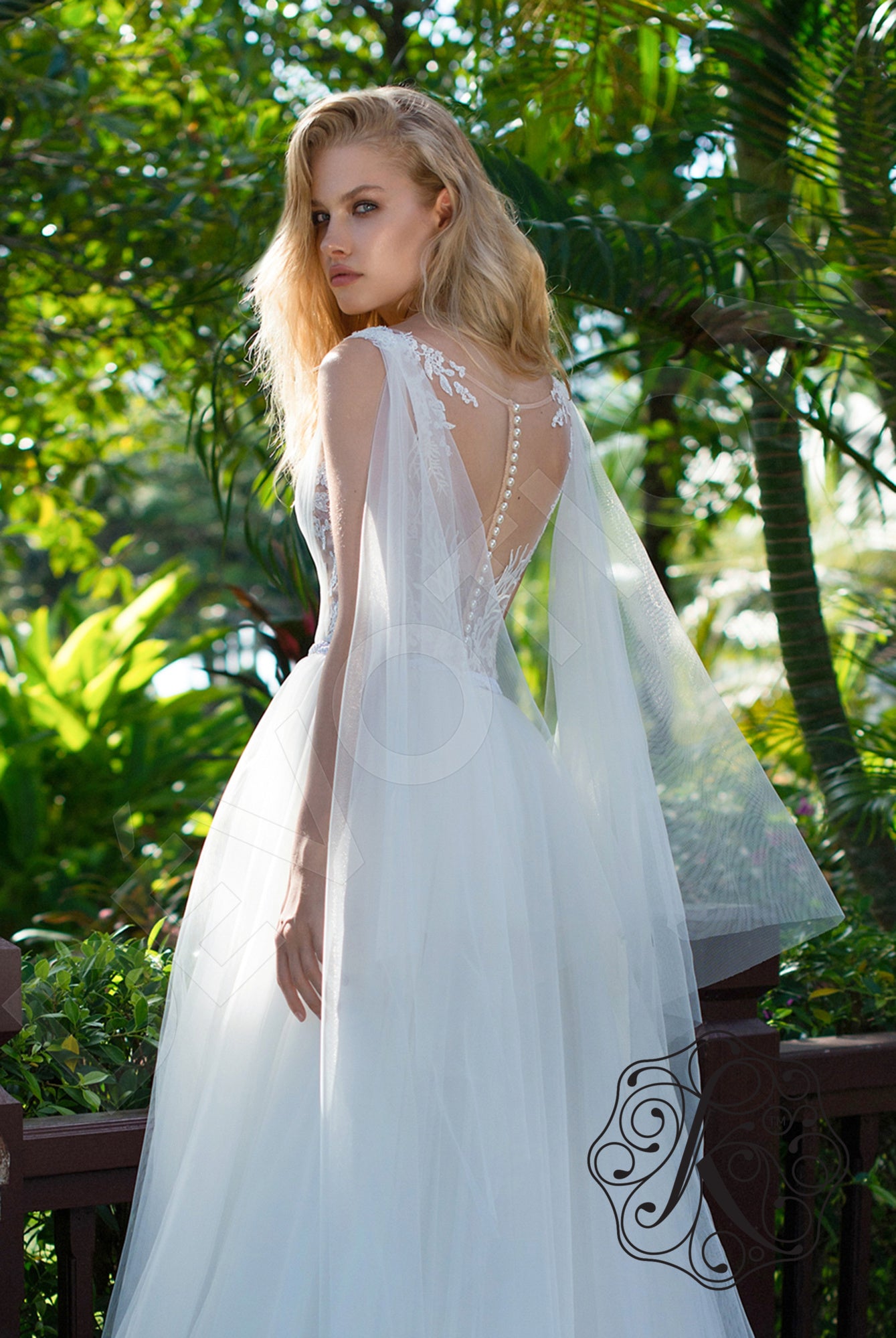 Evria A-line Illusion Milk Wedding dress