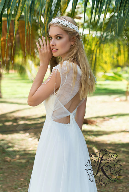 Keiman Open back A-line Sleeveless Wedding Dress 7
