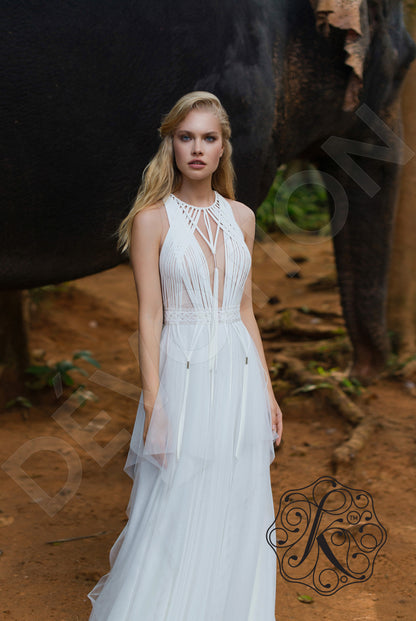 Maru Full back A-line Sleeveless Wedding Dress 9