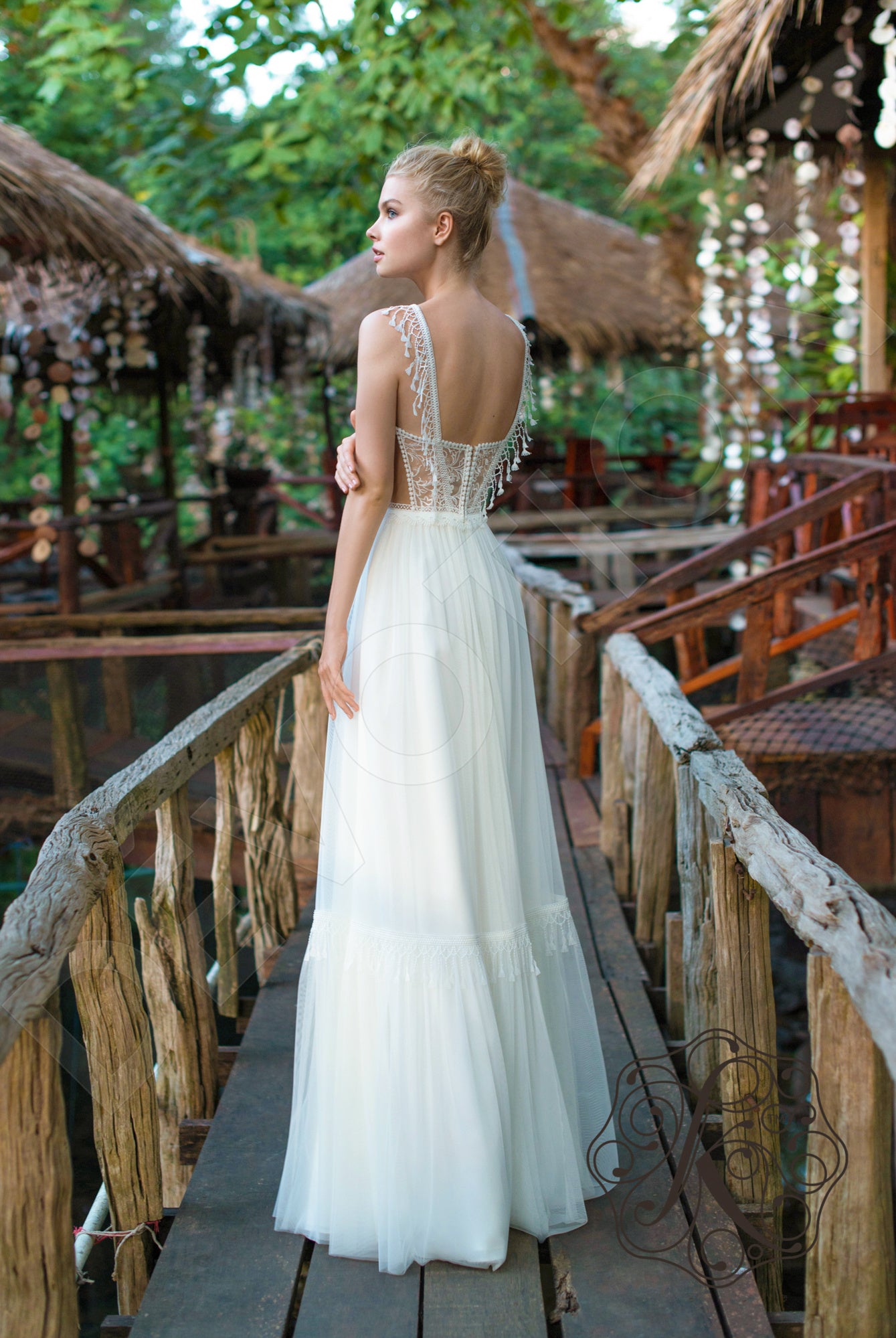 Milora Open back A-line Straps Wedding Dress Back