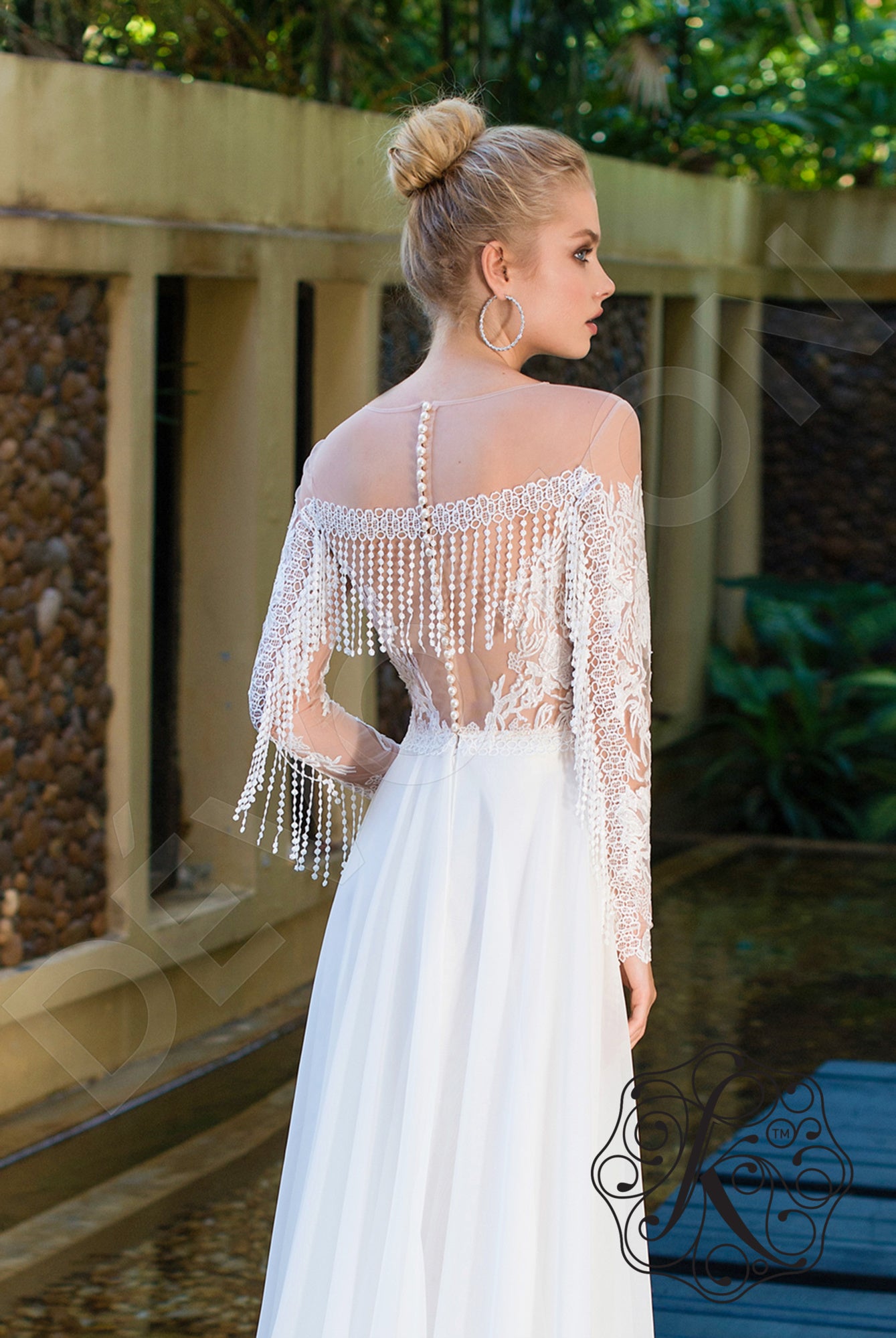 Patrisha A-line Illusion Milk Wedding dress