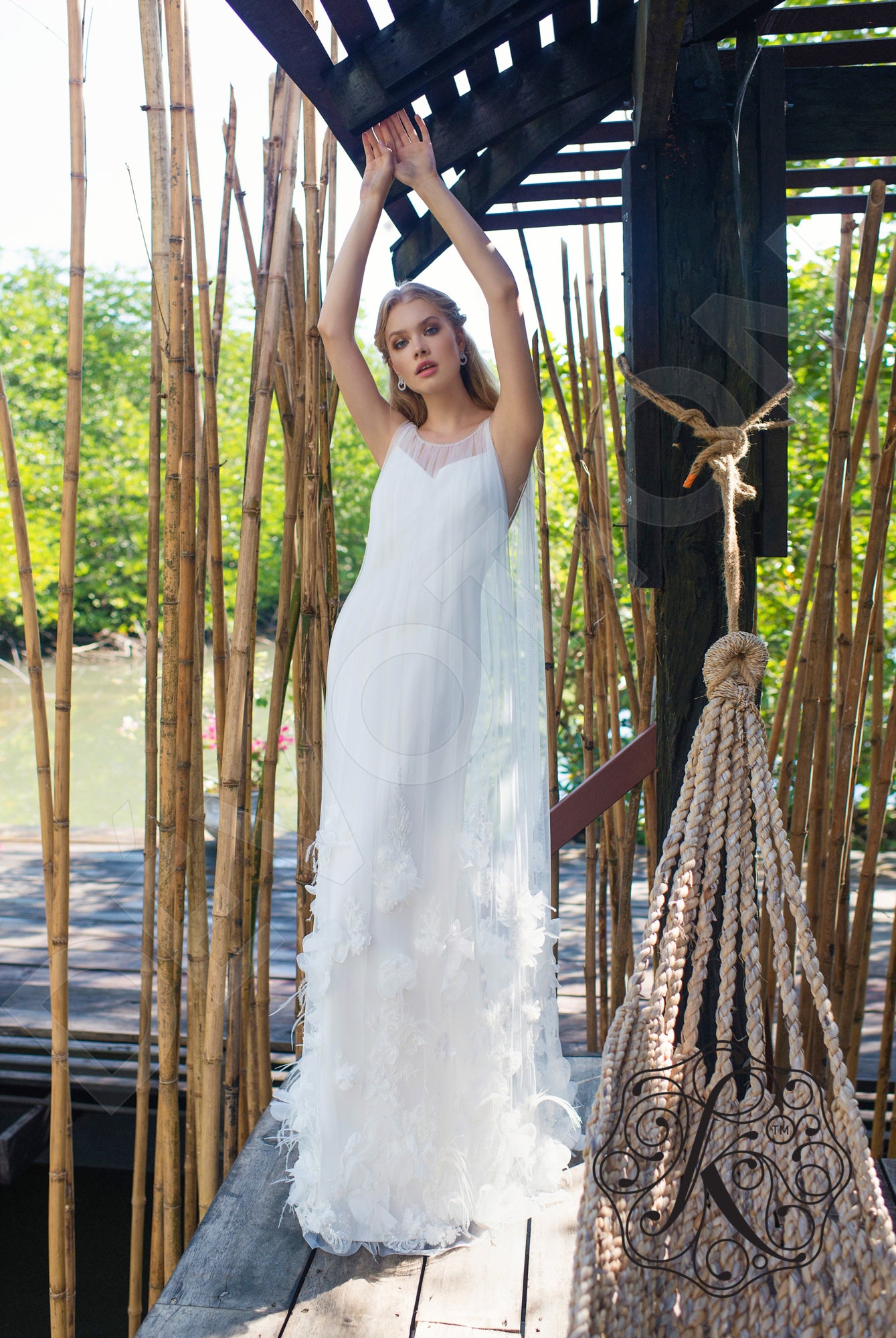 Saphira Open back A-line Straps Wedding Dress 4