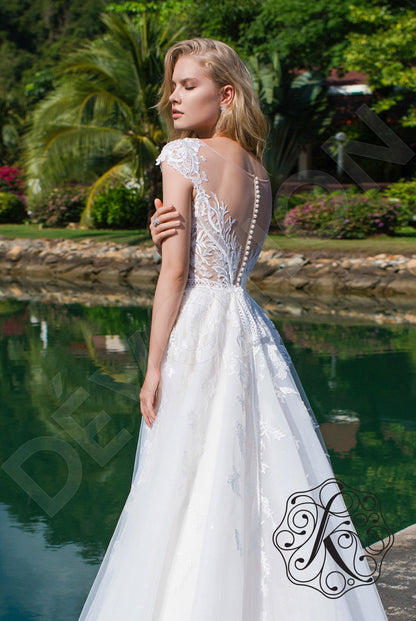 Viorica Illusion back A-line Sleeveless Wedding Dress 6