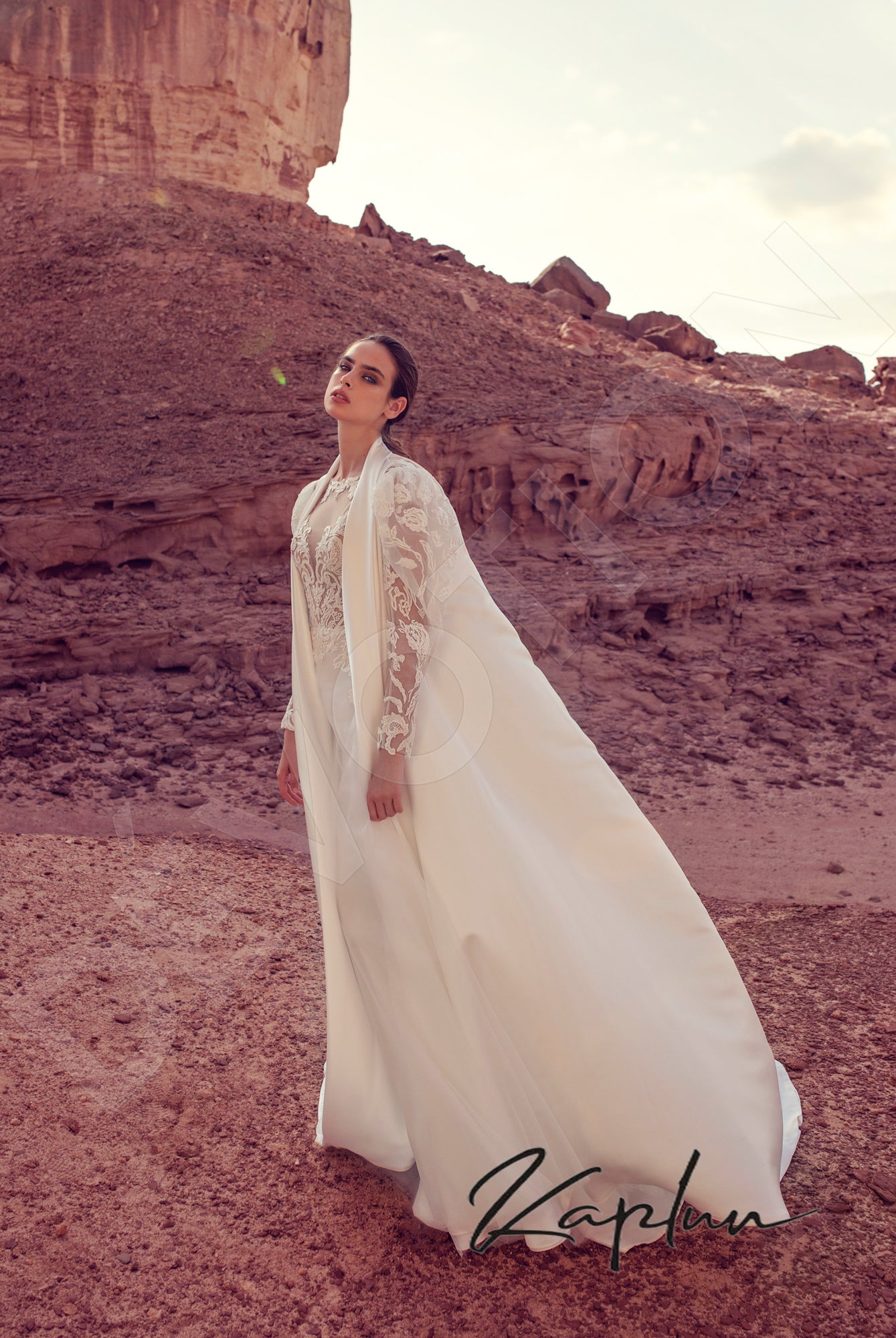 Arhelia A-line Jewel Milk Wedding dress