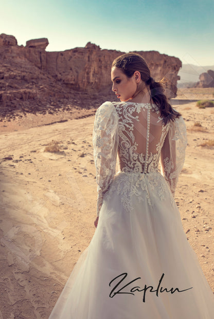 Arhelia Full back A-line Long sleeve Wedding Dress 3