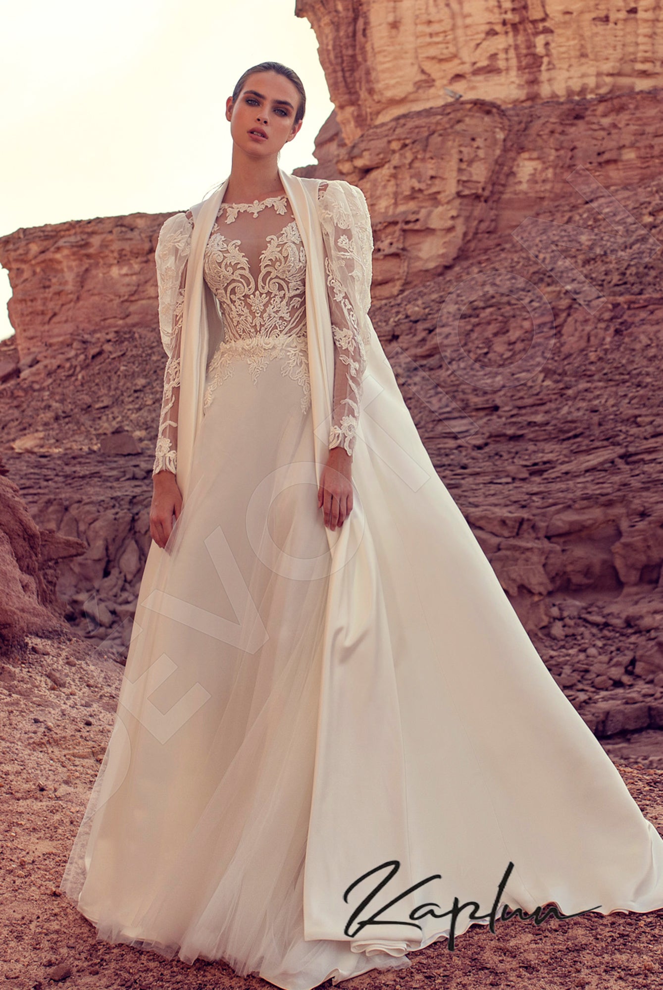 Arhelia A-line Jewel Milk Wedding dress
