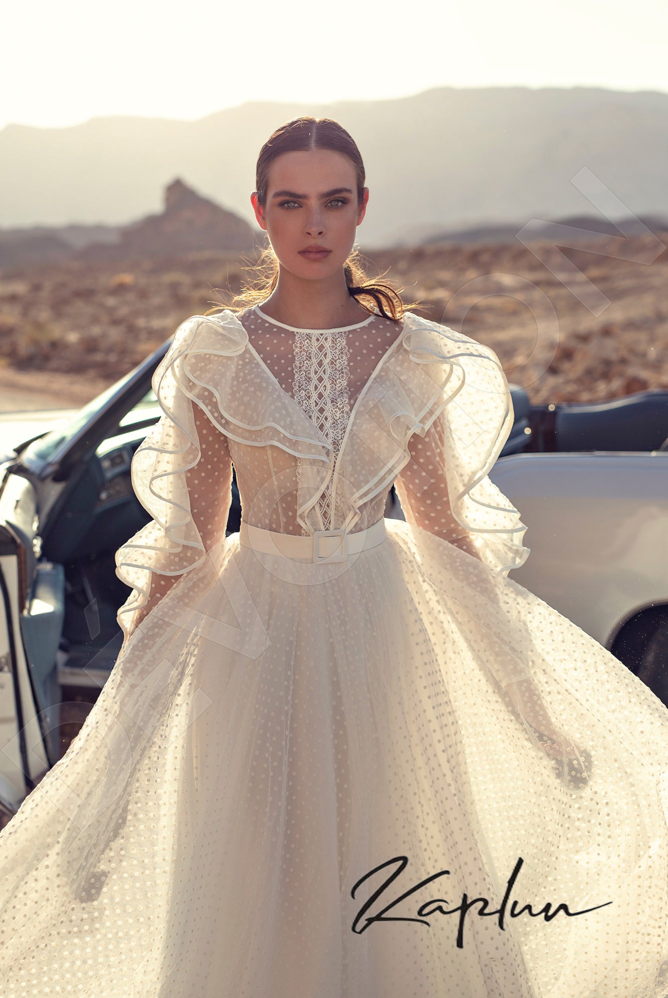 Avinar Full back A-line Long sleeve Wedding Dress 2