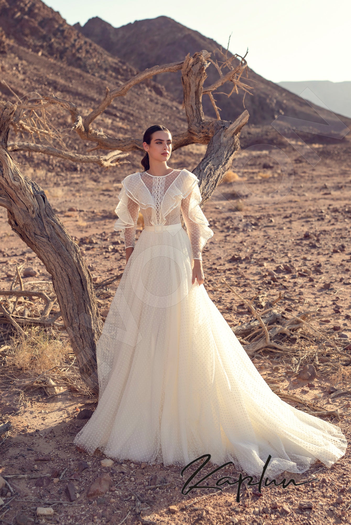 Avinar Full back A-line Long sleeve Wedding Dress 7