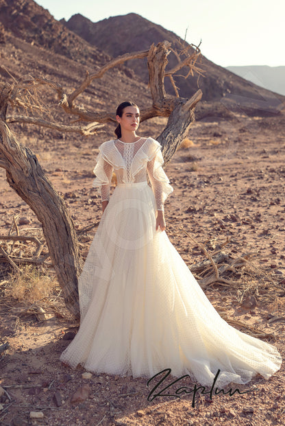 Avinar Full back A-line Long sleeve Wedding Dress 7