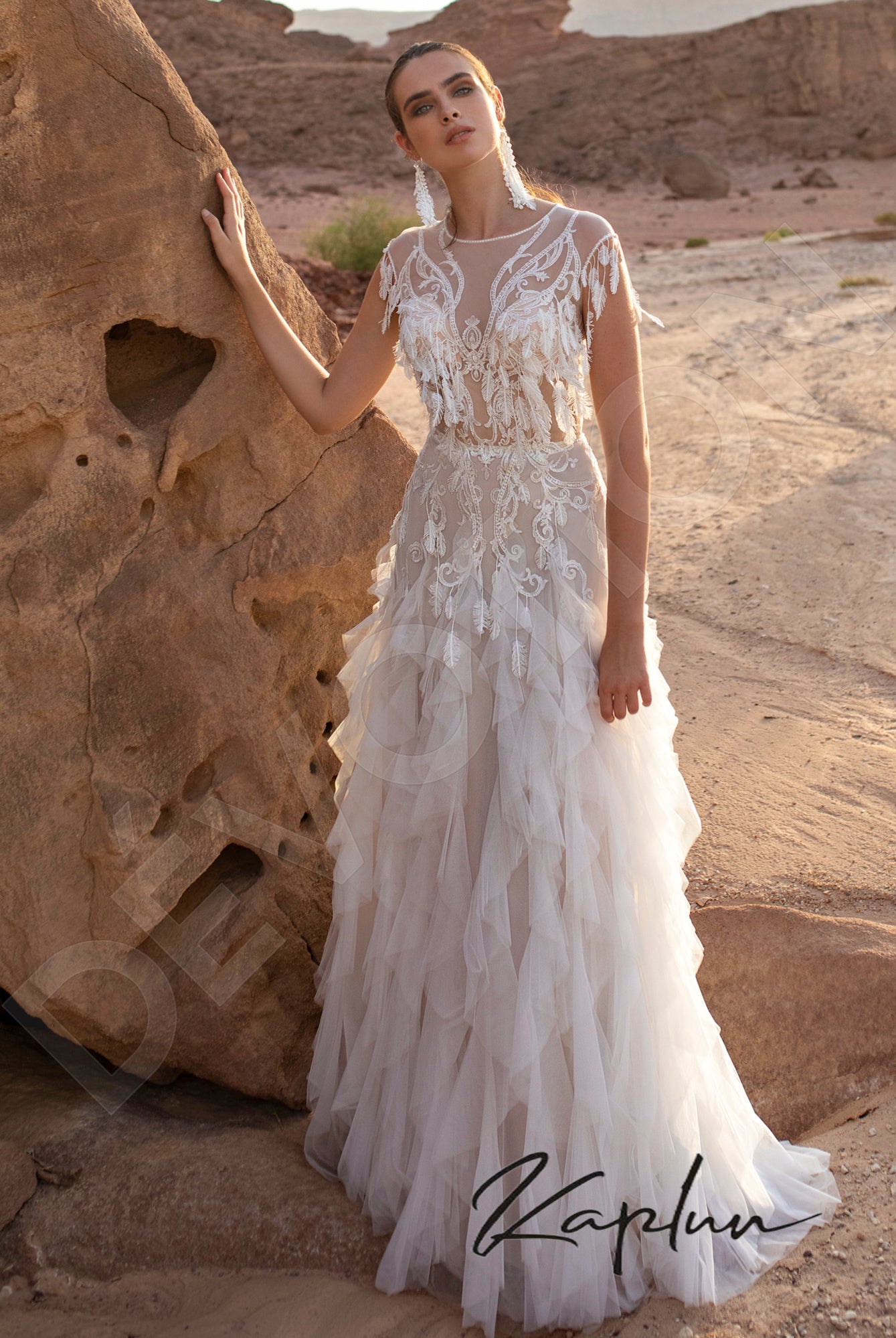 Festa Full back A-line Sleeveless Wedding Dress Front
