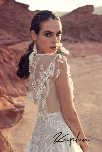 Festa Full back A-line Sleeveless Wedding Dress 3
