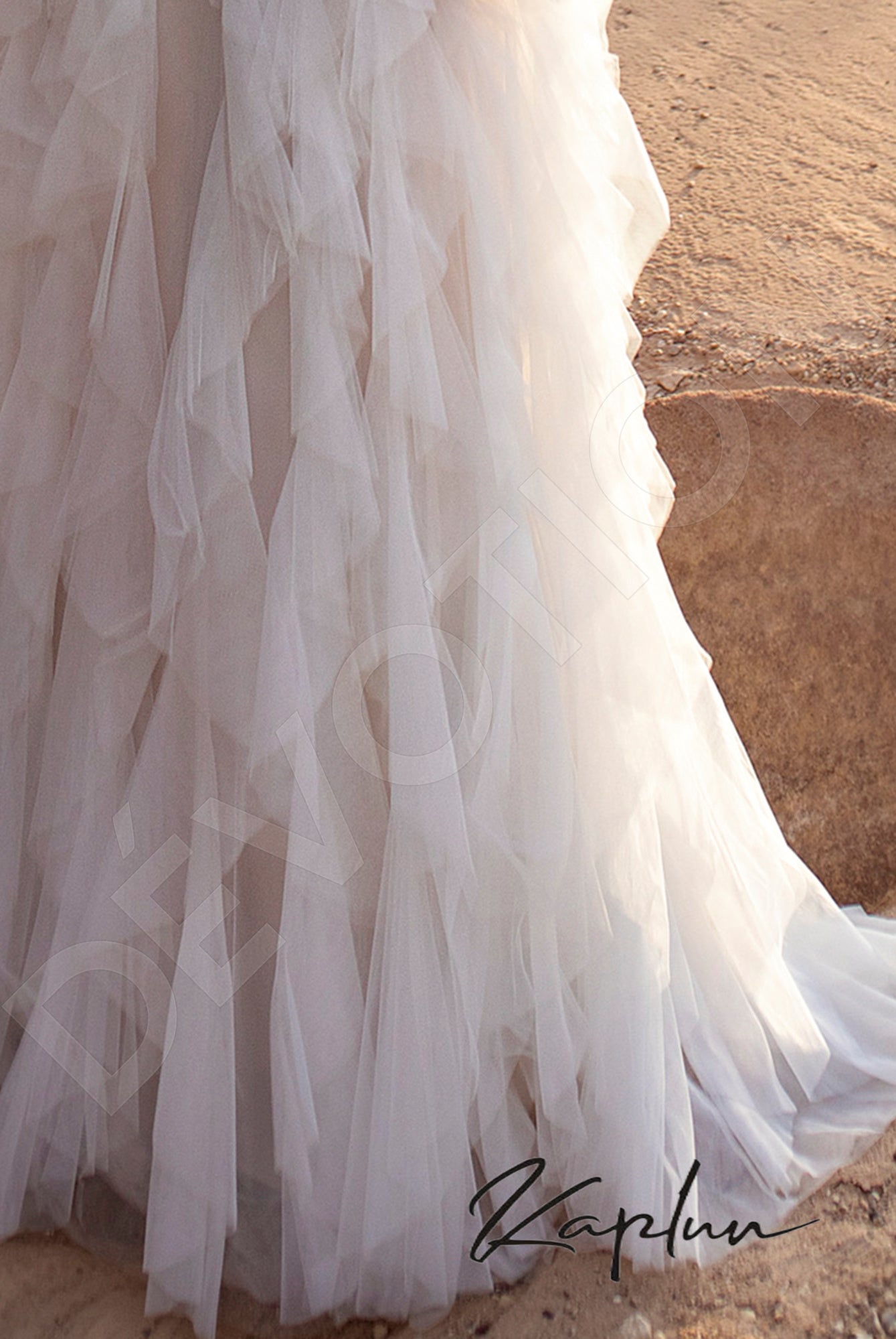 Festa A-line Jewel Milk Beige Wedding dress