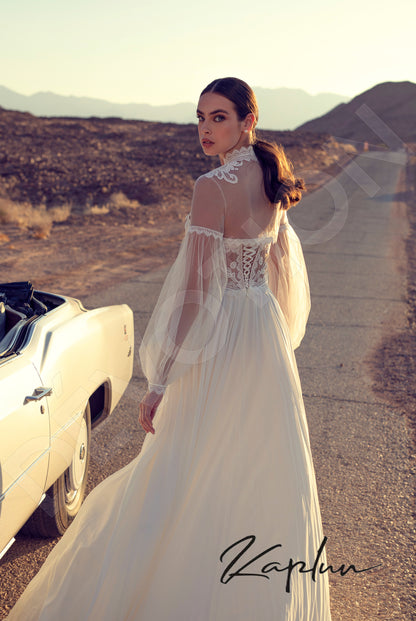 Itery Full back A-line Long sleeve Wedding Dress 9