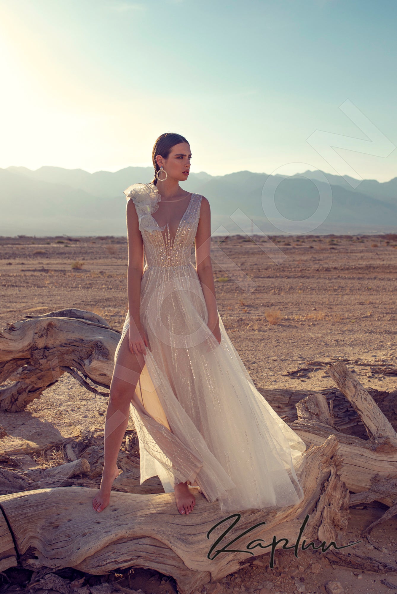Lolis Illusion back A-line Sleeveless Wedding Dress 4