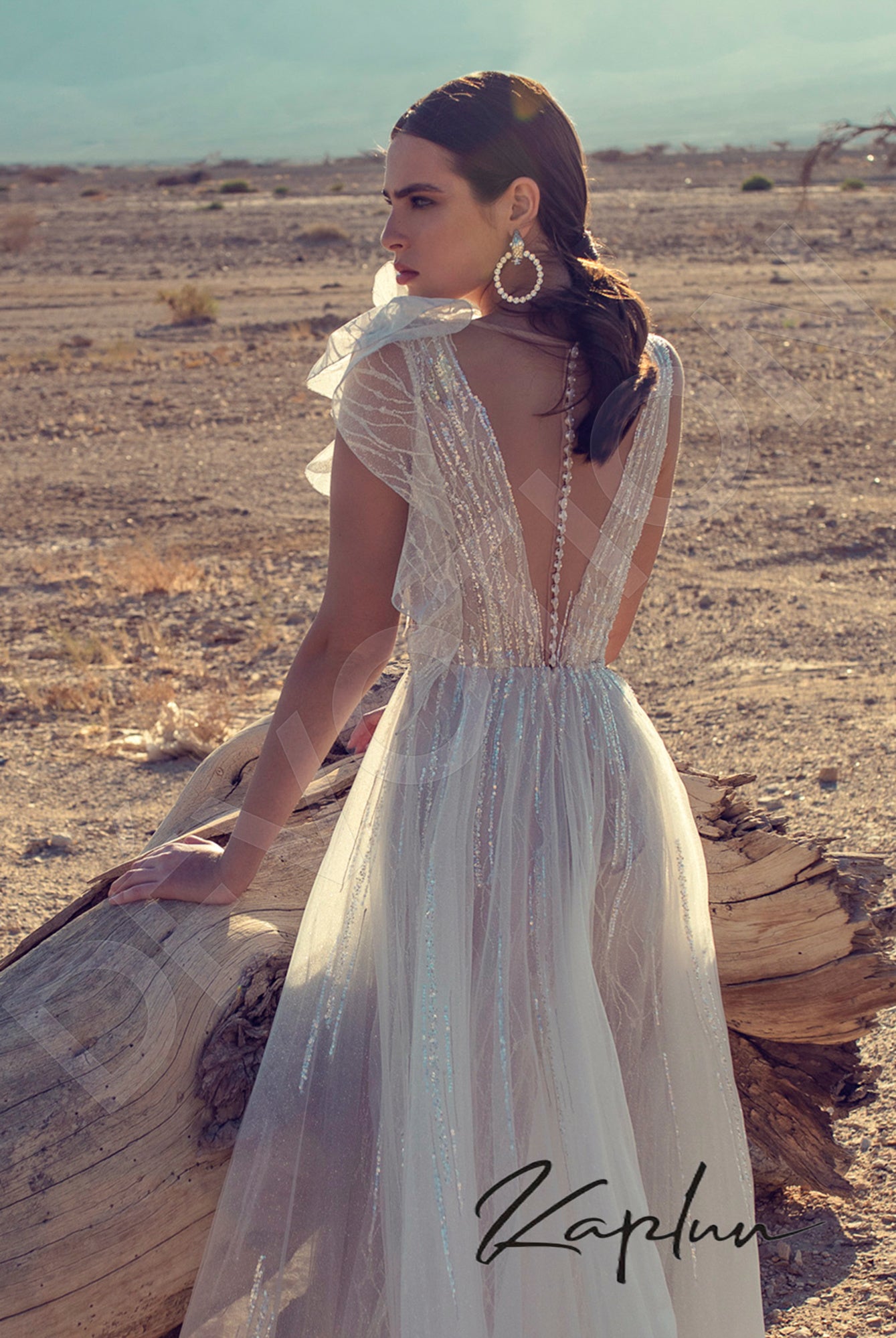 Lolis Illusion back A-line Sleeveless Wedding Dress 6