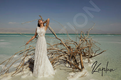Mariota Full back A-line Sleeveless Wedding Dress 9