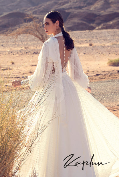 Santa-Lucia Full back A-line Long sleeve Wedding Dress 4