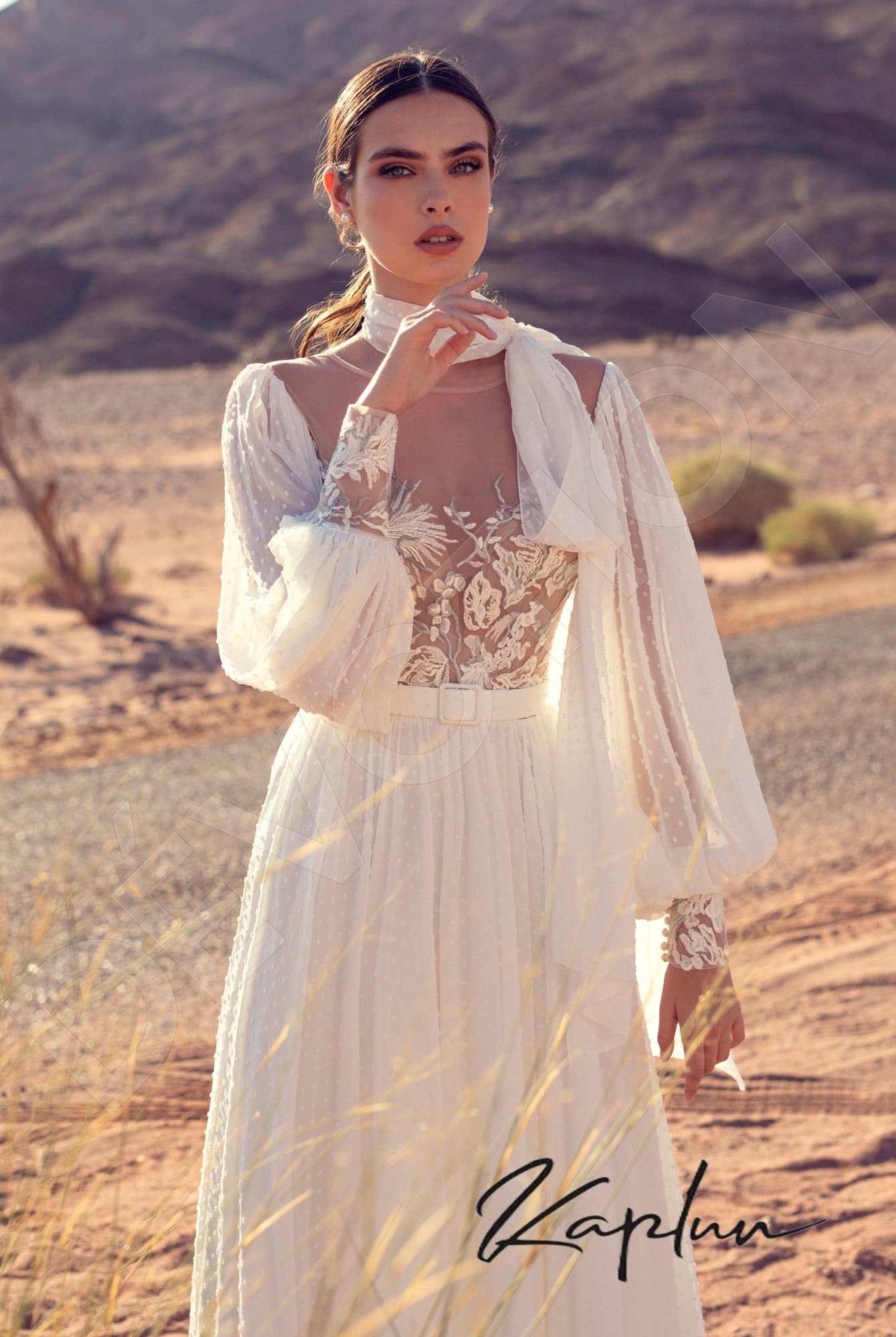 Santa-Lucia Full back A-line Long sleeve Wedding Dress 7