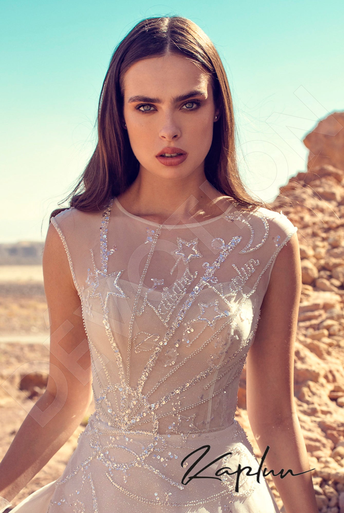 Venera A-line Jewel Vanilla Wedding dress