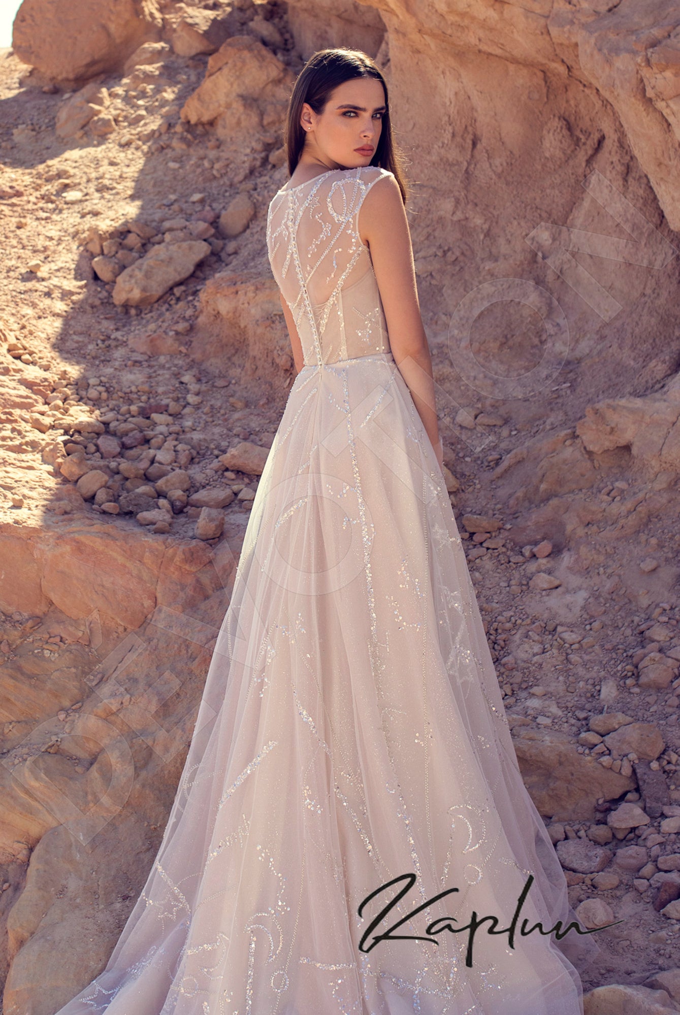 Venera A-line Jewel Vanilla Wedding dress