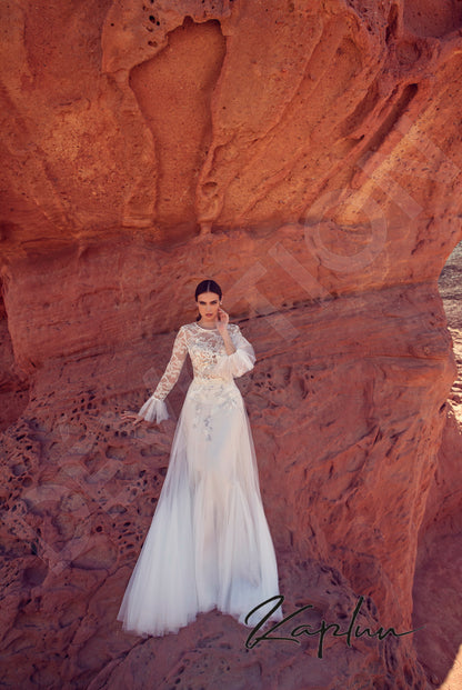 Vivara Full back A-line Long sleeve Wedding Dress 4