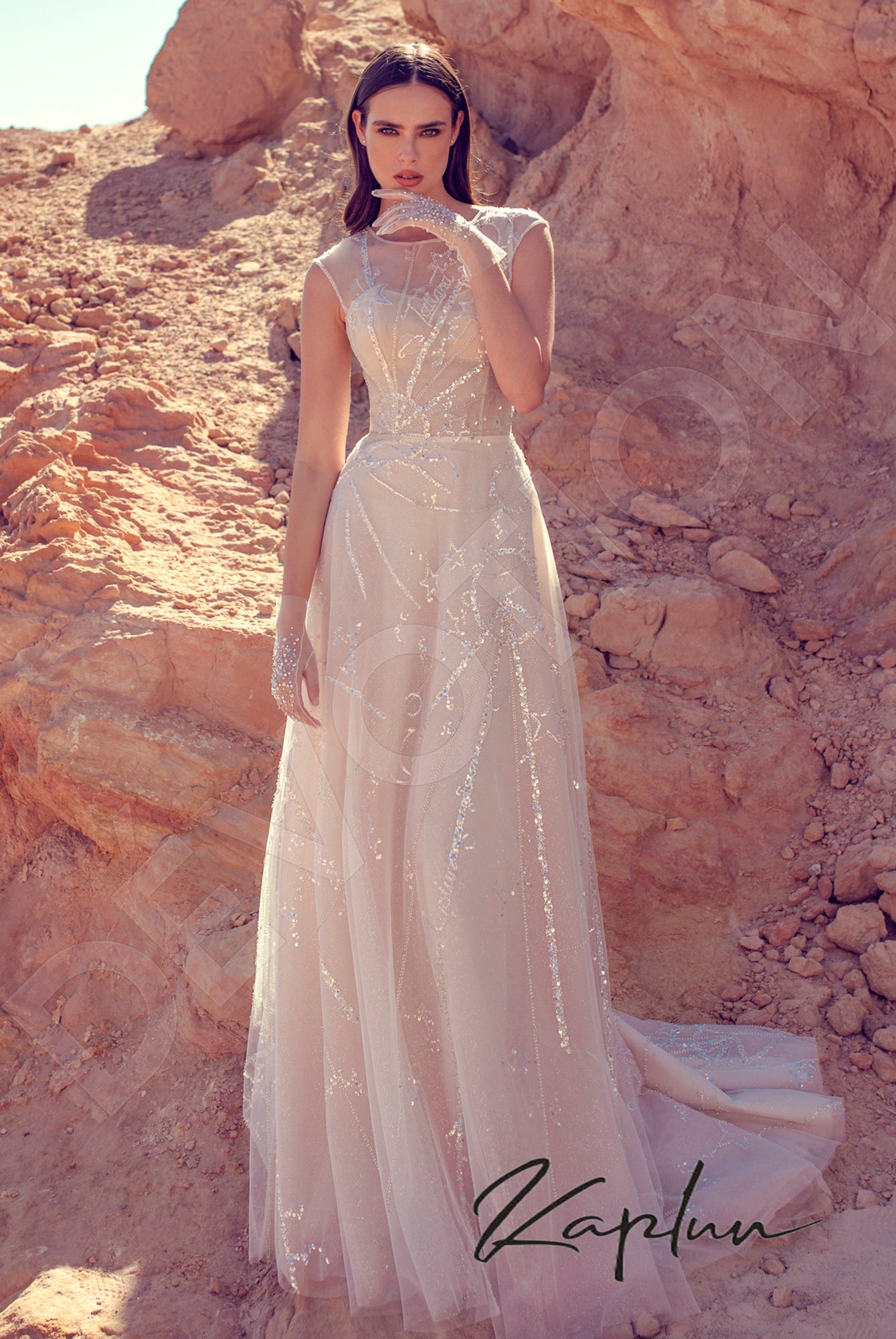 Venera A-line Jewel Vanilla Wedding dress