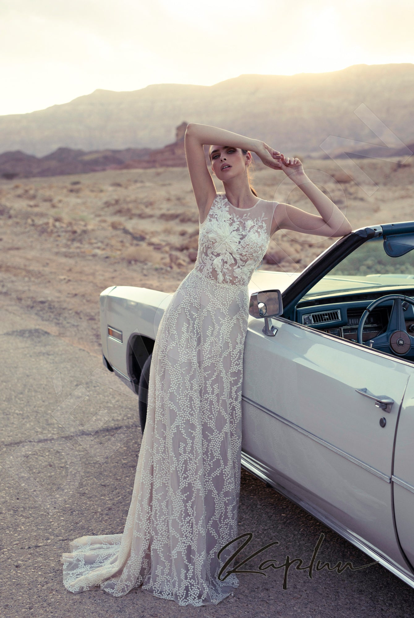 Mariota Full back A-line Sleeveless Wedding Dress 7