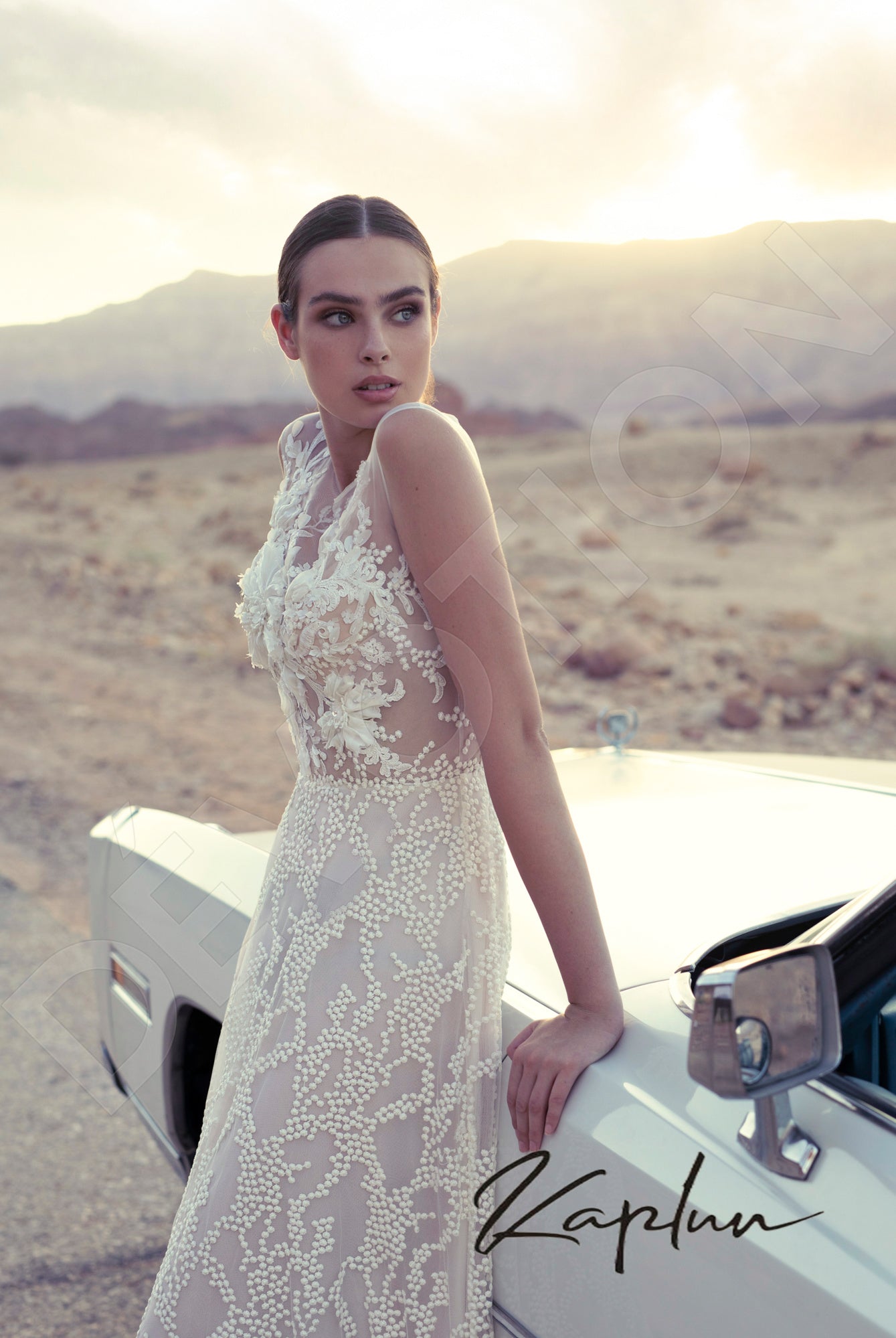 Mariota Full back A-line Sleeveless Wedding Dress 6
