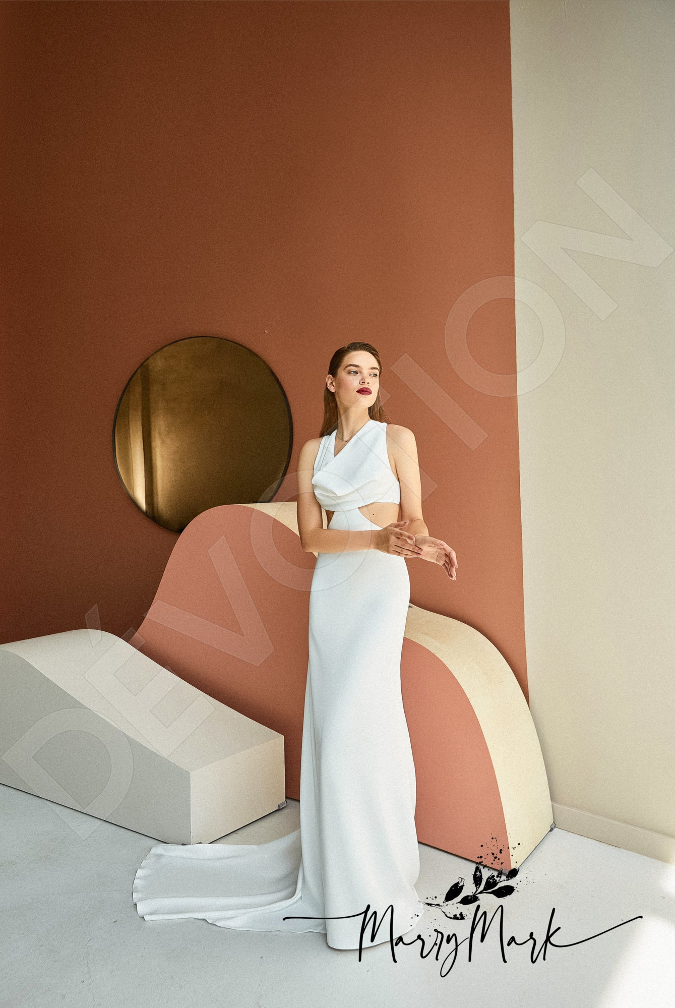 Birton Full back Trumpet/Mermaid Sleeveless Wedding Dress 7