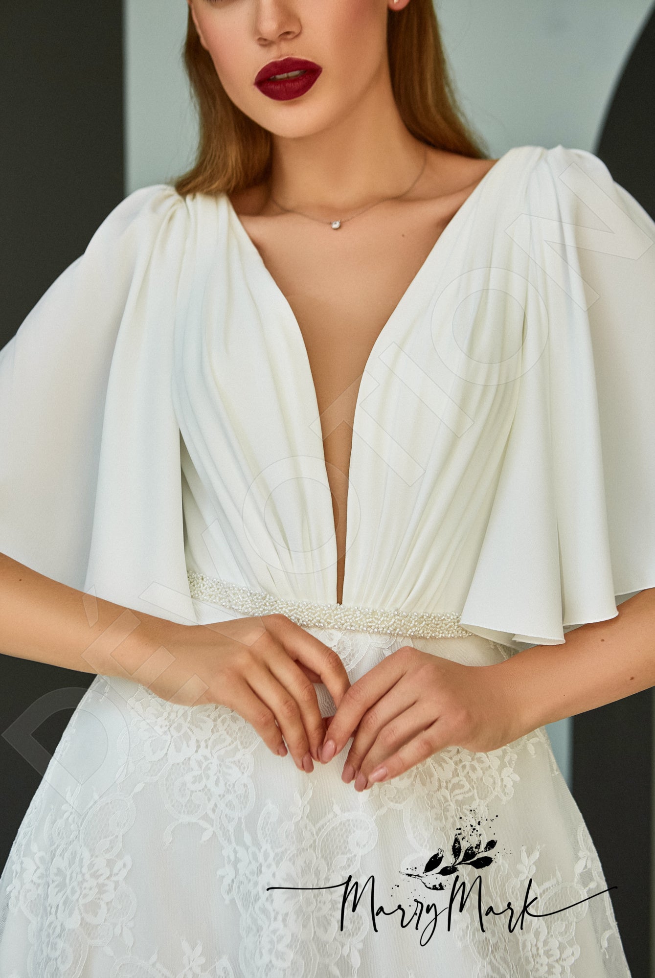 Camile A-line Illusion Milk Wedding dress