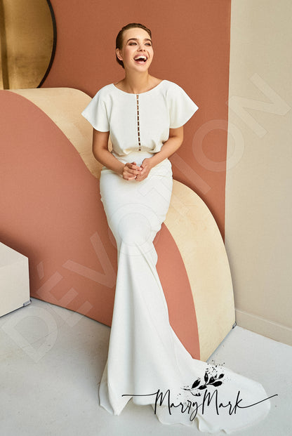 Lakshmi Open back Trumpet/Mermaid Short/ Cap sleeve Wedding Dress Back