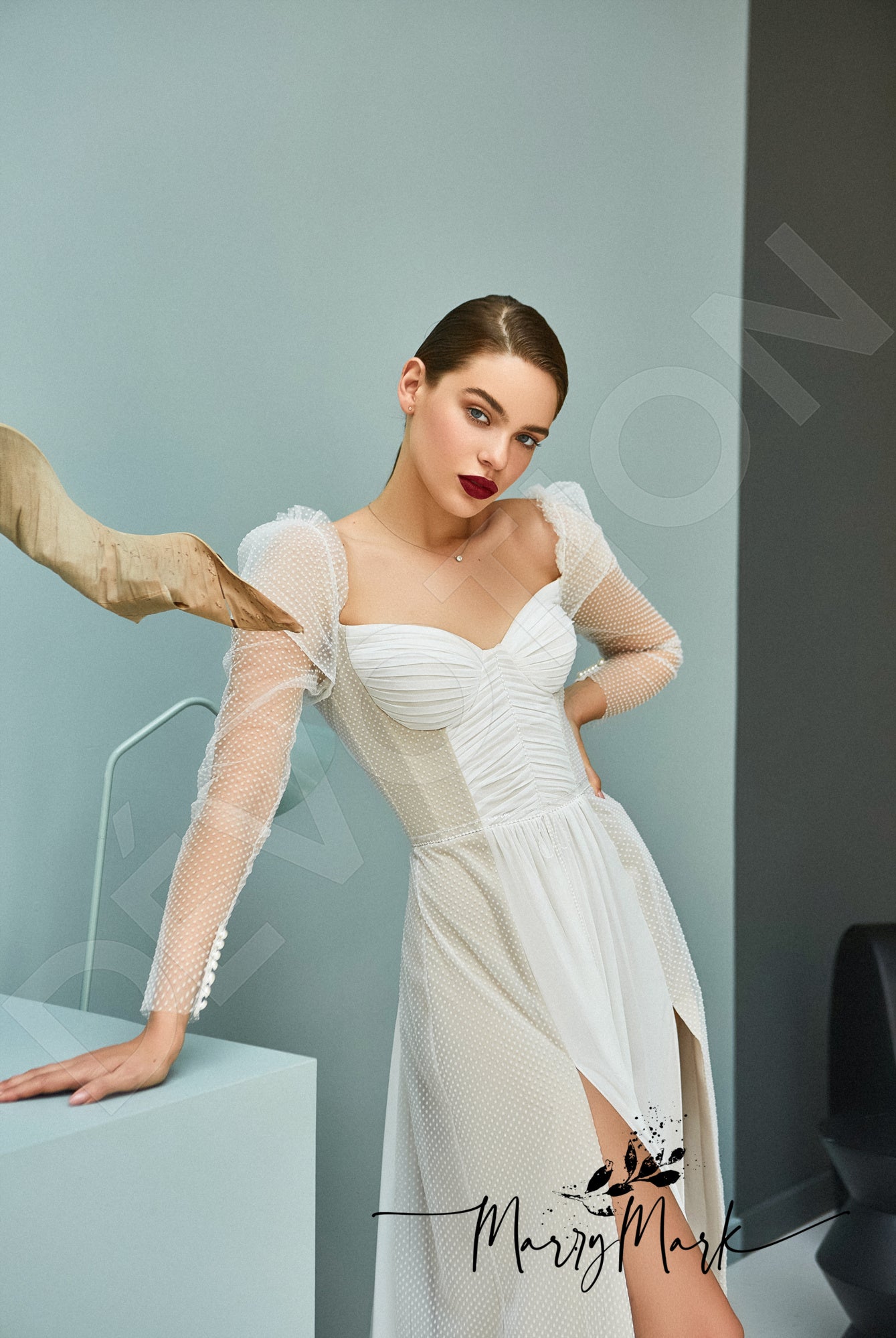 Lauta A-line Sweetheart Milk Cappuccino Wedding dress