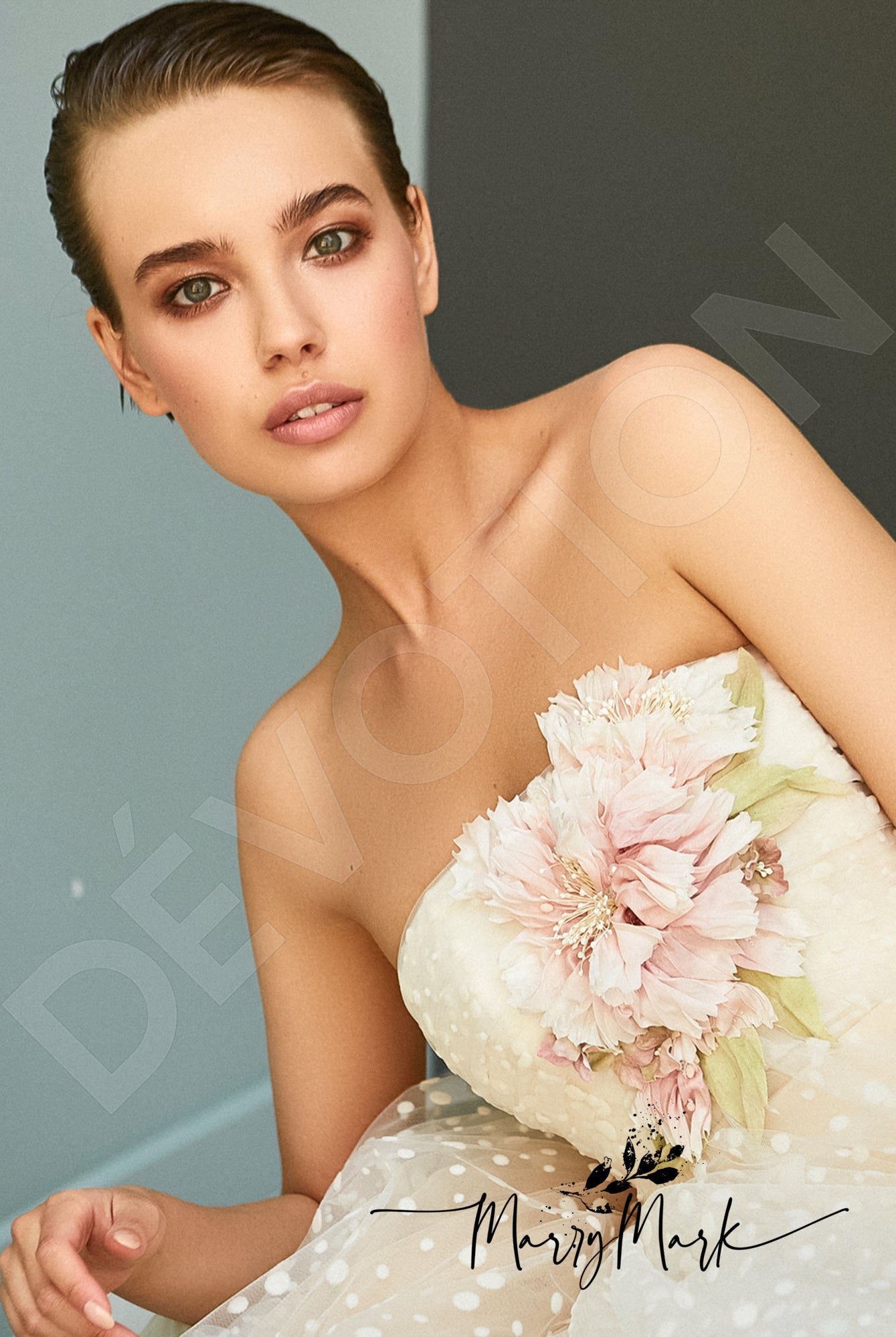 Lisma A-line Straight across Multicolor Wedding dress