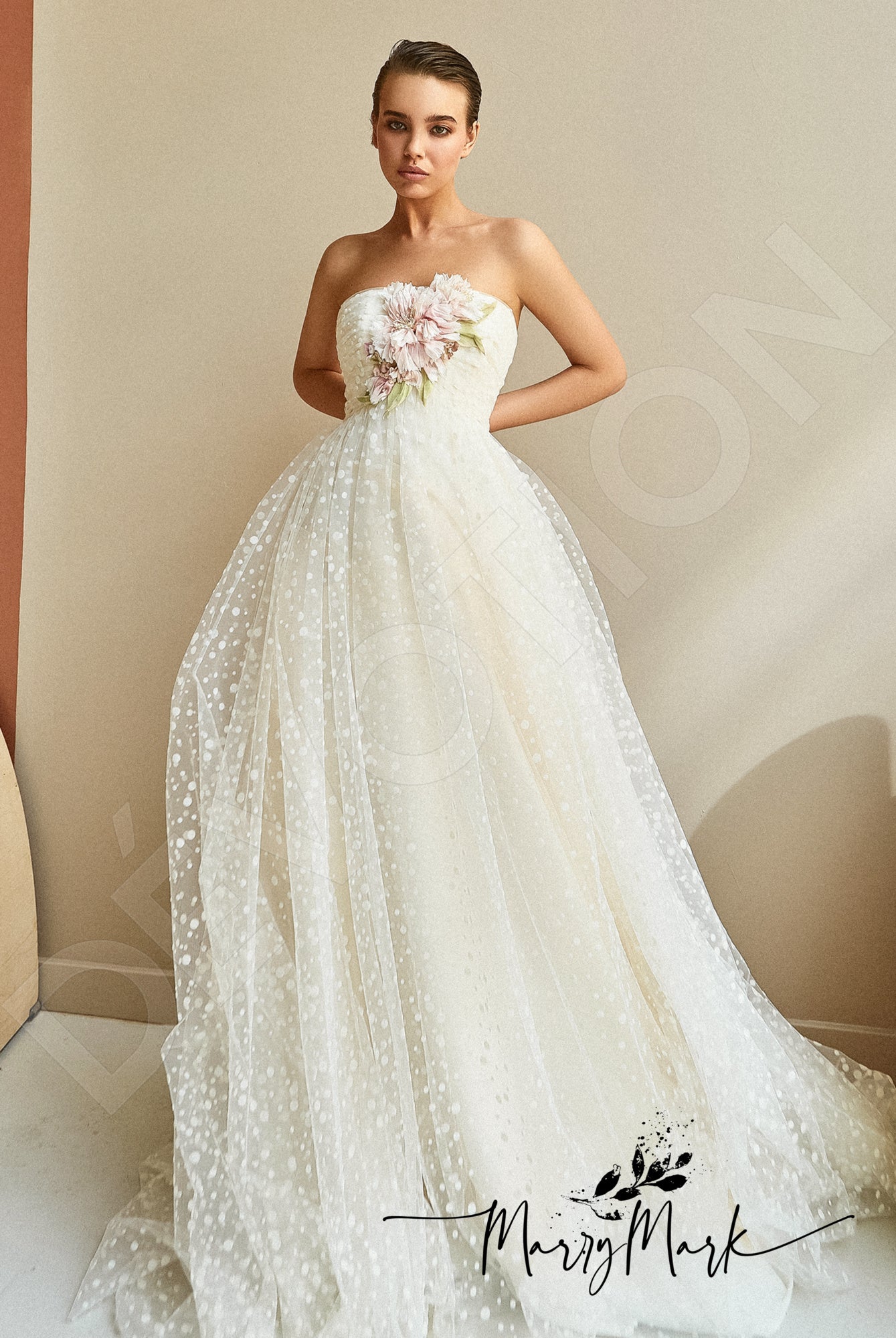Lisma A-line Straight across Multicolor Wedding dress