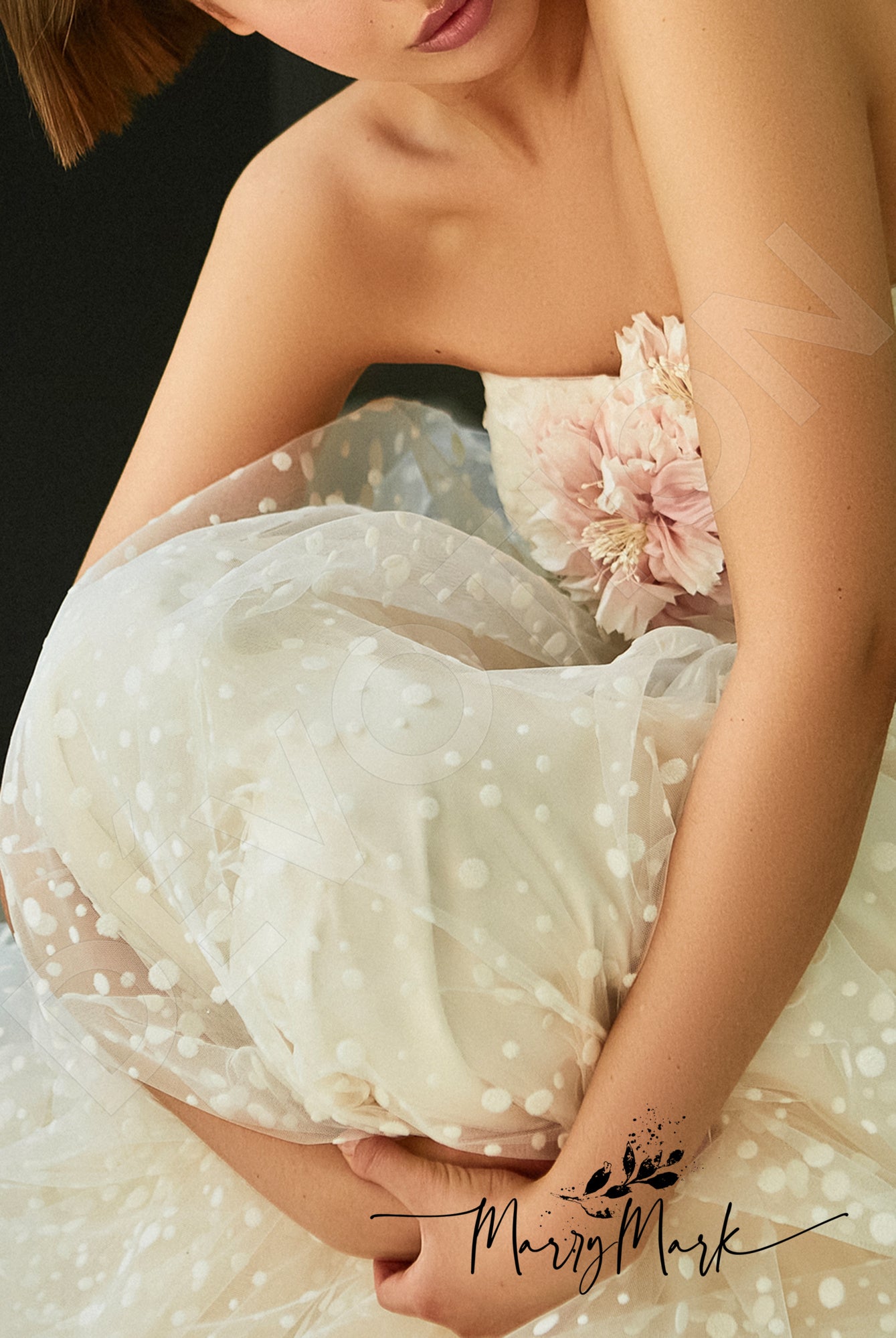 Lisma A-line Straight across Multicolor Wedding dress